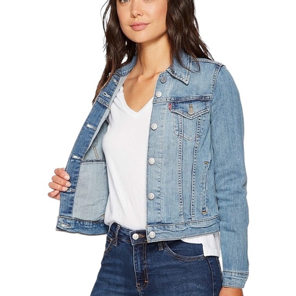 Levi’s Denim Trucker Jacket Medium Wash Cotton Size M - Picture 13 of 13